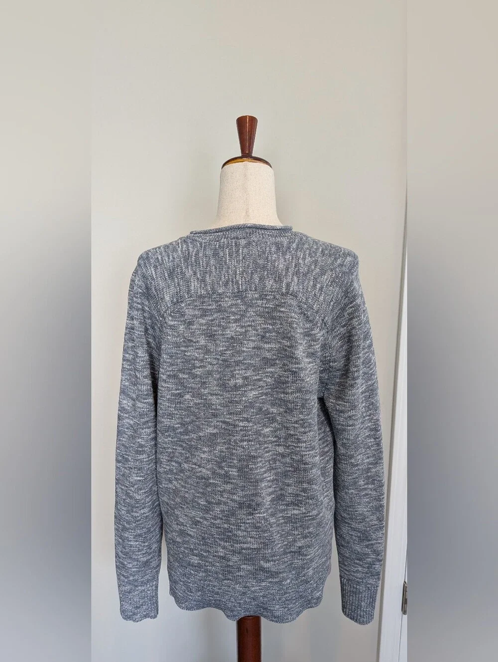 Lululemon Women’s Boxy Cotton-Blend Sweater Blue Ivory Size Medium